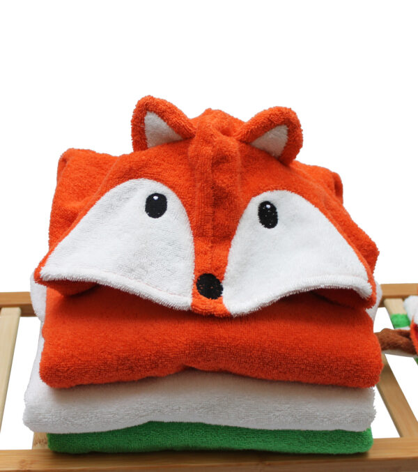 Fluffy Kid's Bathing Poncho Fox - Image 2