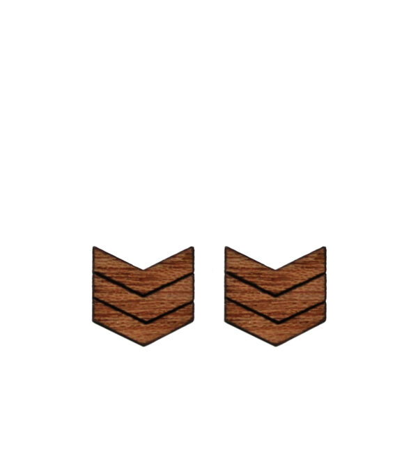 Wooden ear studs Fox 2-Lines - Image 2
