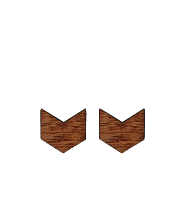 Wooden ear studs Fox Pure