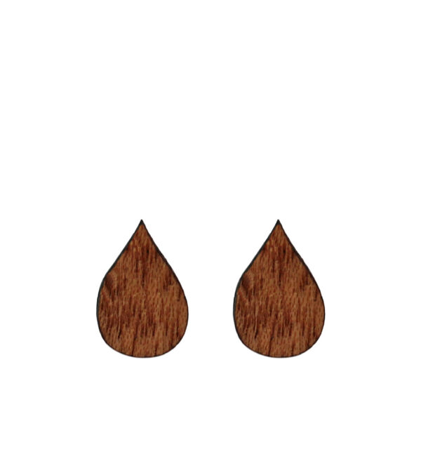 Wooden ear studs Drops - Image 2