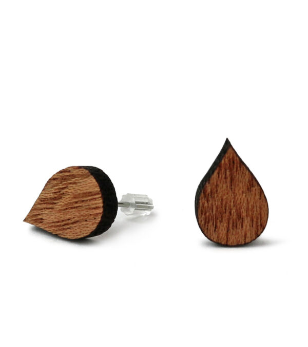 Wooden ear studs Drops