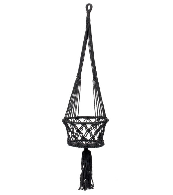 Macramé Plant Hanger black - Image 4