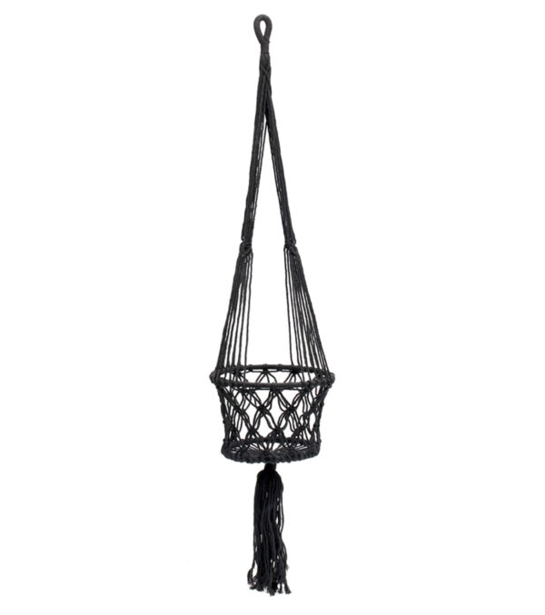 Macramé Plant Hanger black - Image 3
