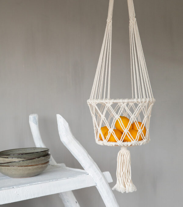 Macramé Plant Hanger white - Image 2