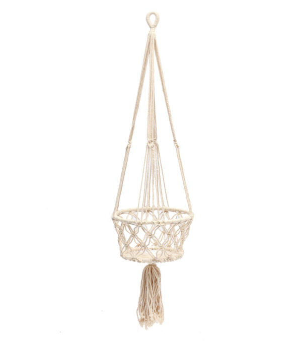 Macramé Plant Hanger white - Image 4