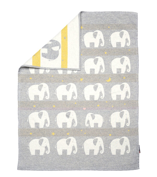 Light Baby Cotton Blanket Elephants 65 x 90 - Image 6