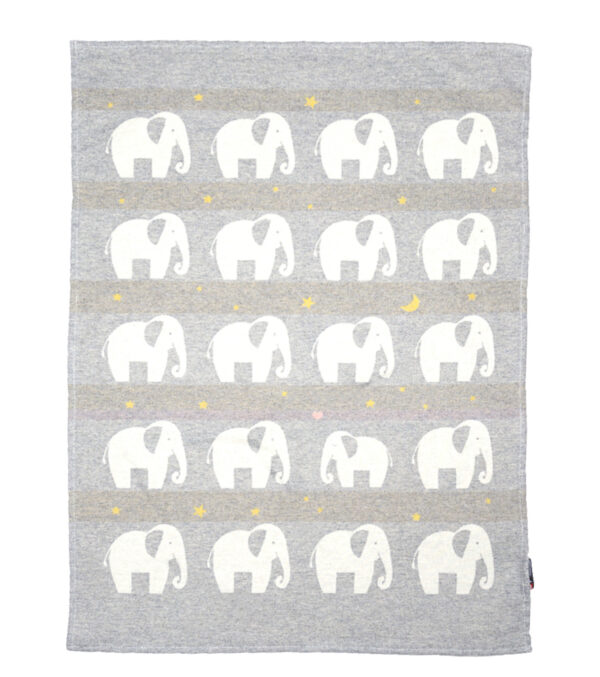 Light Baby Cotton Blanket Elephants 65 x 90 - Image 7