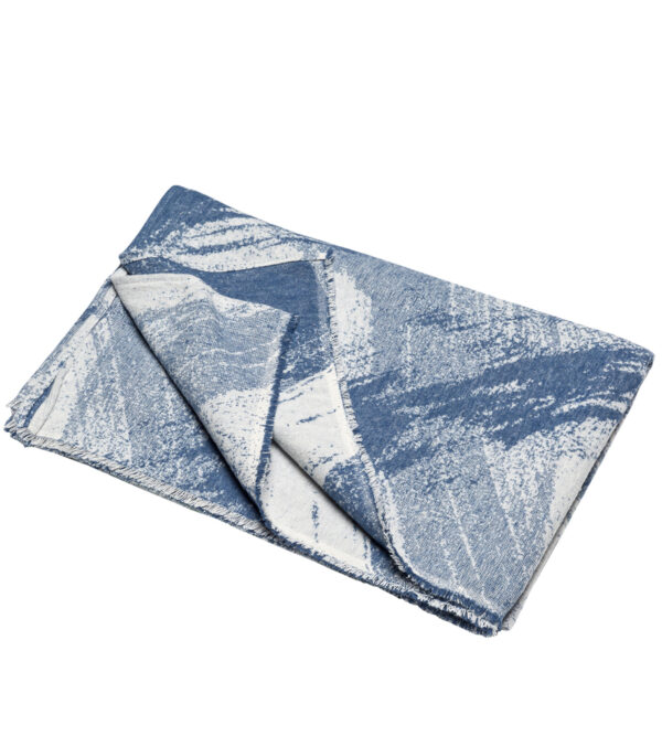Leichte Baumwolldecke Pinselstriche blau – Bild 2
