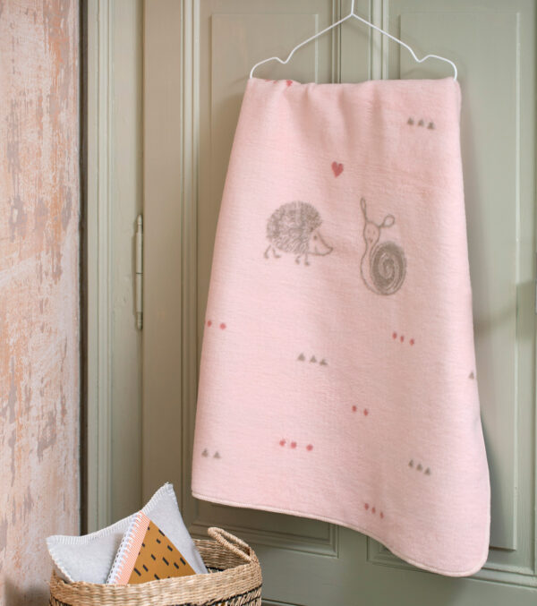 Babydecke 75 x 100, Igel & Schnecke – Bild 2