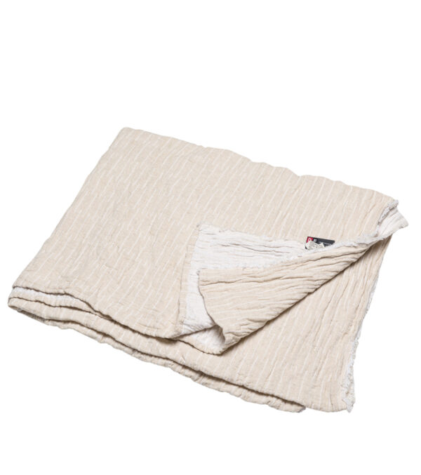 Leinenplaid Tagesdecke Streifen 110 x 170 cm – Bild 10