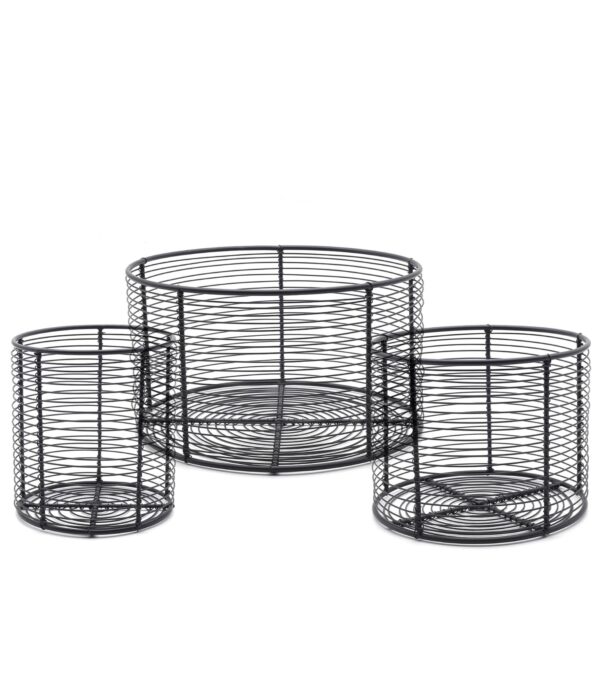 Wire Basket round in a set of 3
