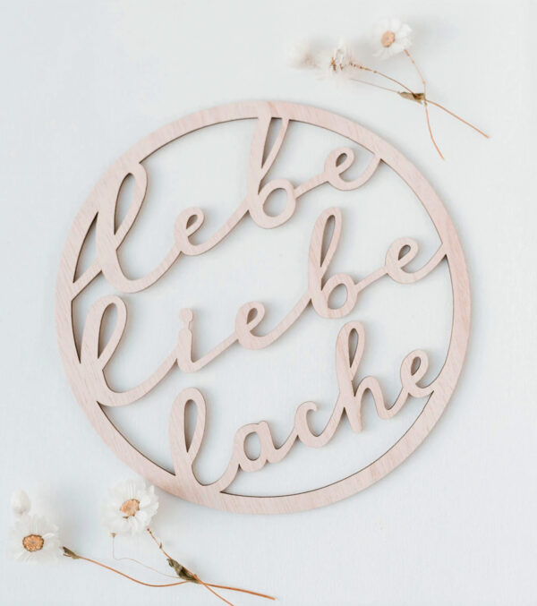 Wooden wreath Live Love Laugh