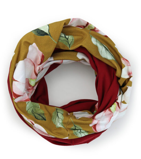 Loop made of light Sweat, Magnolias  curry-bordeaux