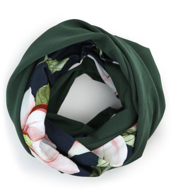 Loop made of light Sweat, Magnolias navy-green
