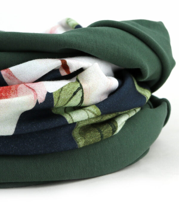 Loop made of light Sweat, Magnolias navy-green - Image 6