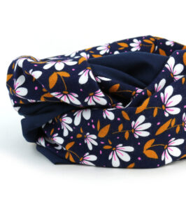 Loop aus leichtem Sweat, Blümchen navy – Bild 2