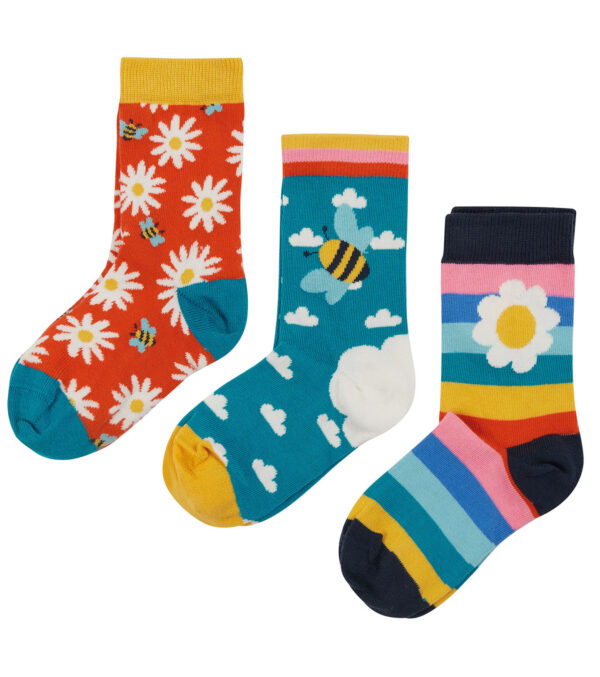 Colorful Socks 3-pack, Daisy