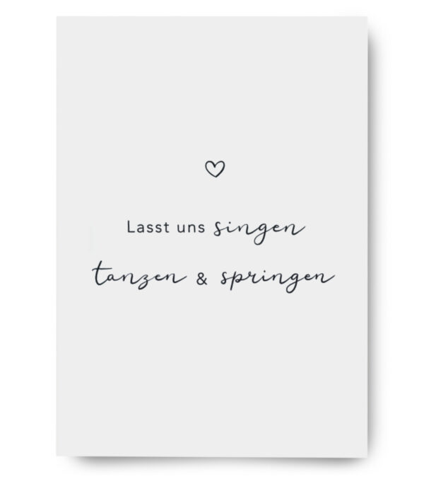Greeting Card A6, Sing dance jump