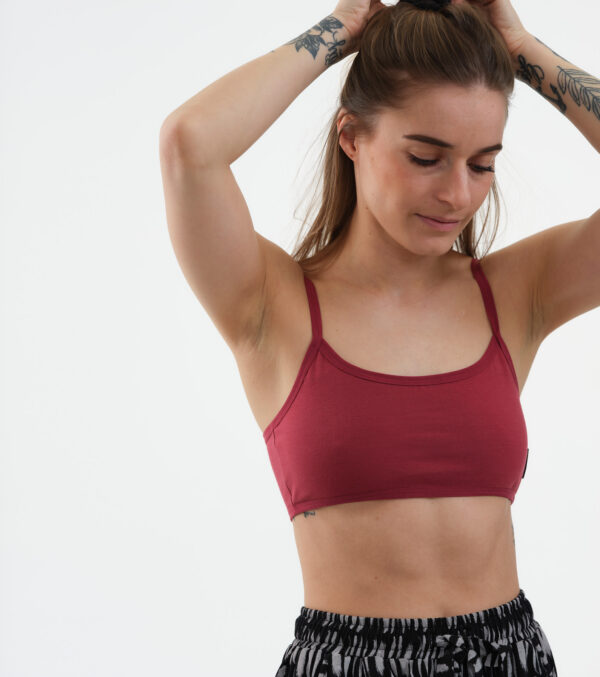 Organic Bandeau Bra burgundy - Image 2
