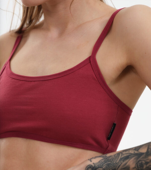 Organic Bandeau Bra burgundy - Image 3
