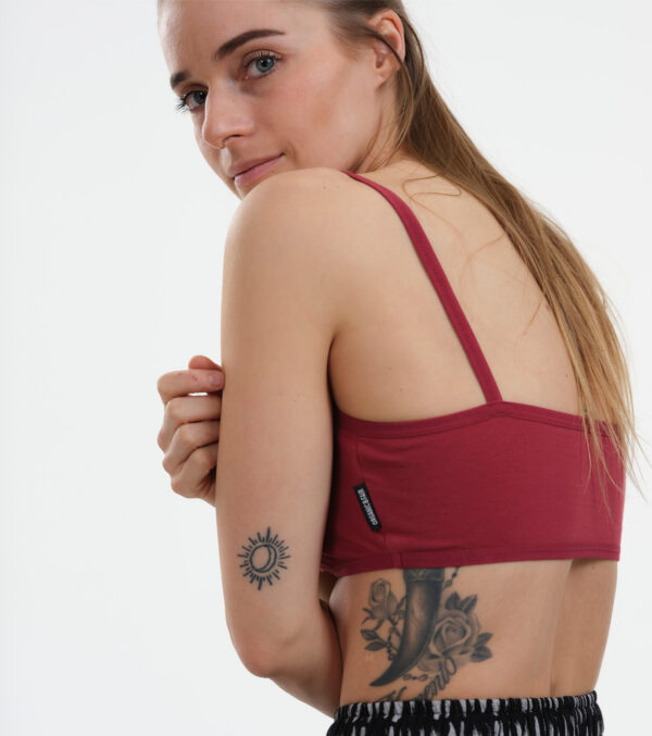 Organic Bandeau Bra burgundy - Image 4