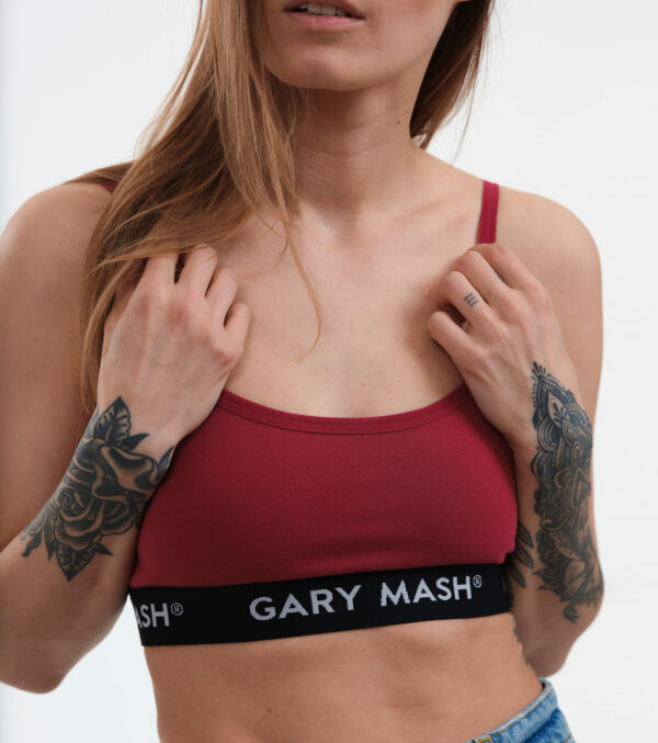 Organic Power Bandeau Bra burgundy - Image 2