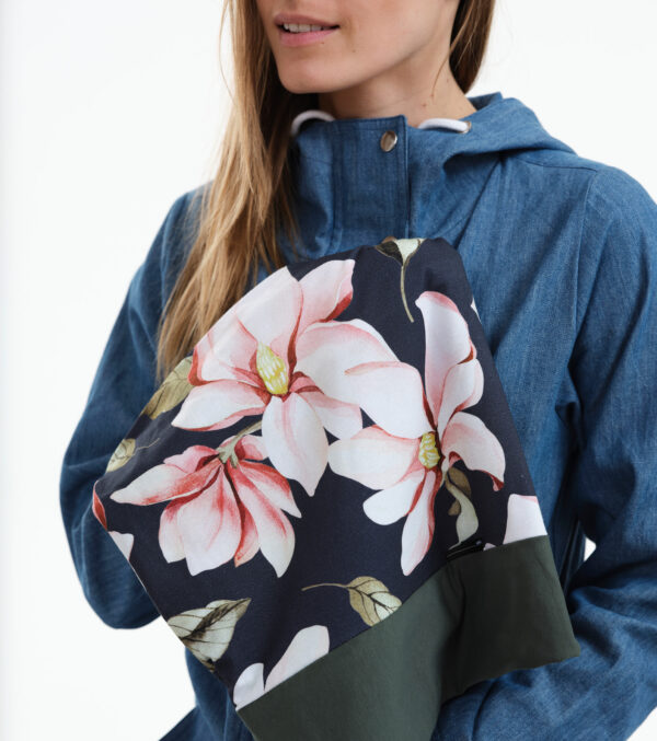 Loop made of light Sweat, Magnolias navy-green - Image 4