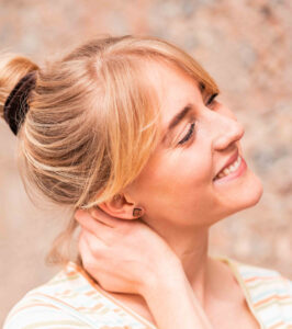 Wooden ear studs Square Angles - Image 3