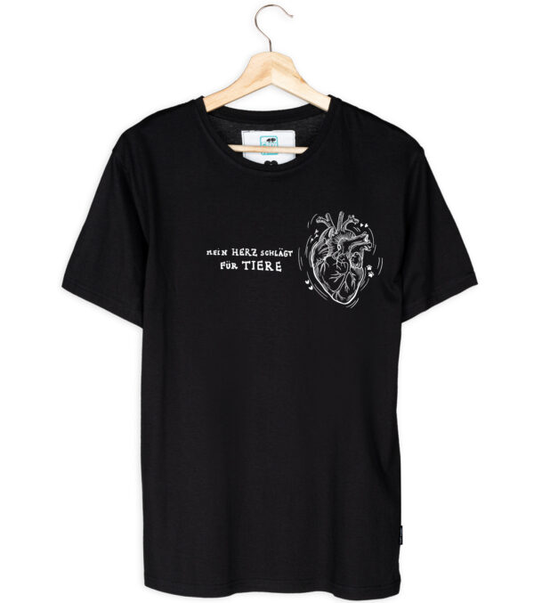 Shirt Heart for Animals black