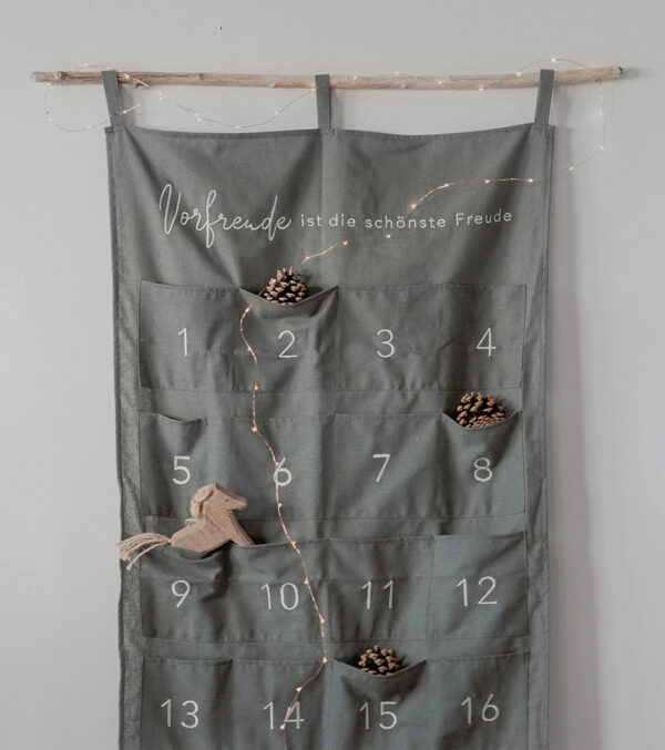 Adventskalender Vorfreude grau 60cm