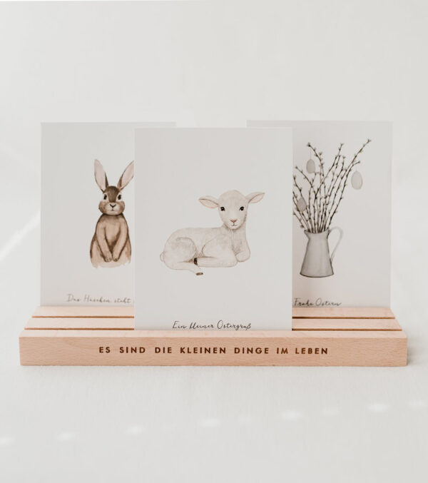Card stand 25 cm natural with embossing - Image 3