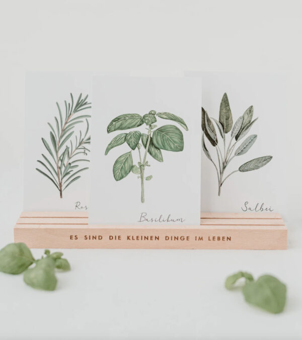 Card stand 25 cm natural with embossing
