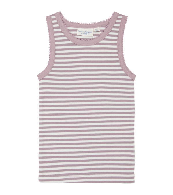 Girl vest with mauve Stripes