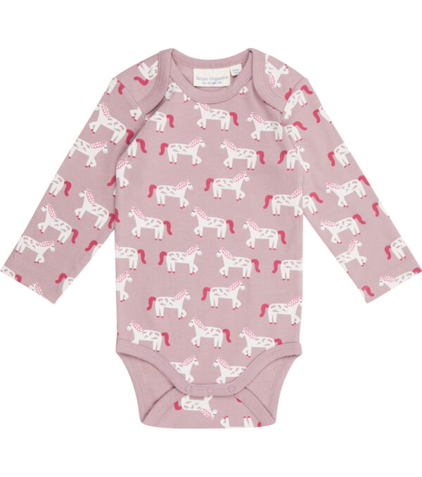 Long sleeve body mauve with Horses