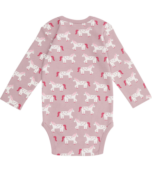 Long sleeve body mauve with Horses - Image 2