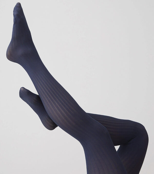 Alma Rib Tights 70 denier, navy blue - Image 2