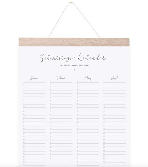 Geburtstagskalender DIN A2