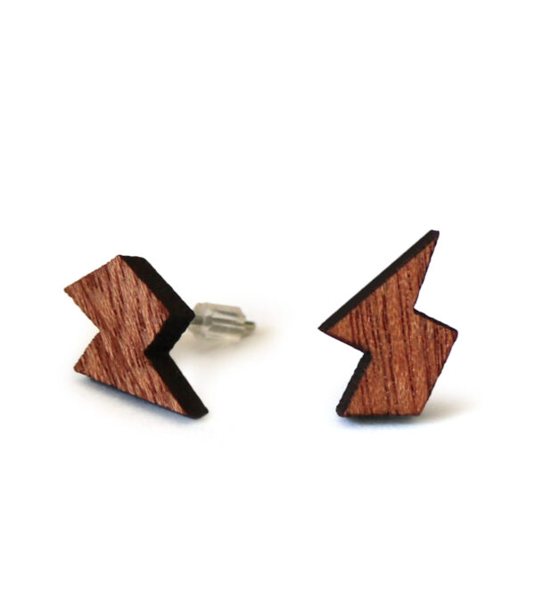 Holz-Ohrstecker Blitz – Bild 2