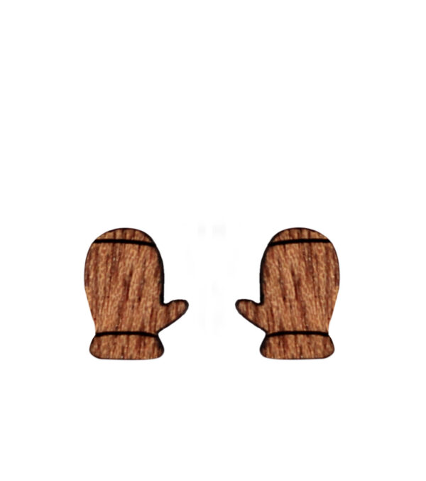 Wooden ear studs Glove