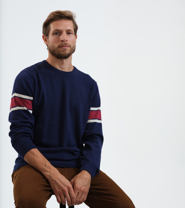 Knitted Pullover James navy blue