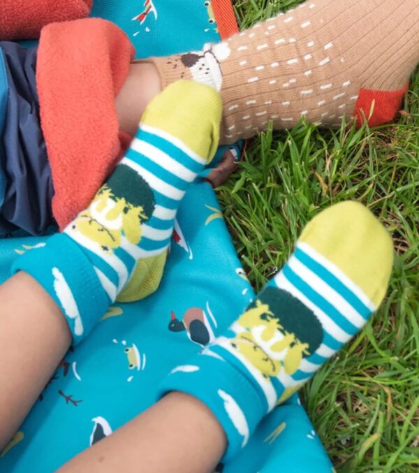 Fun toddler socks in a 2-pack, beaver & frog - Image 2