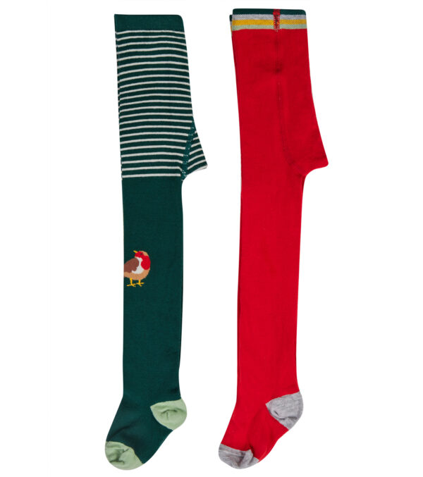 Warm Kids Tights, Pack of 2, Robin