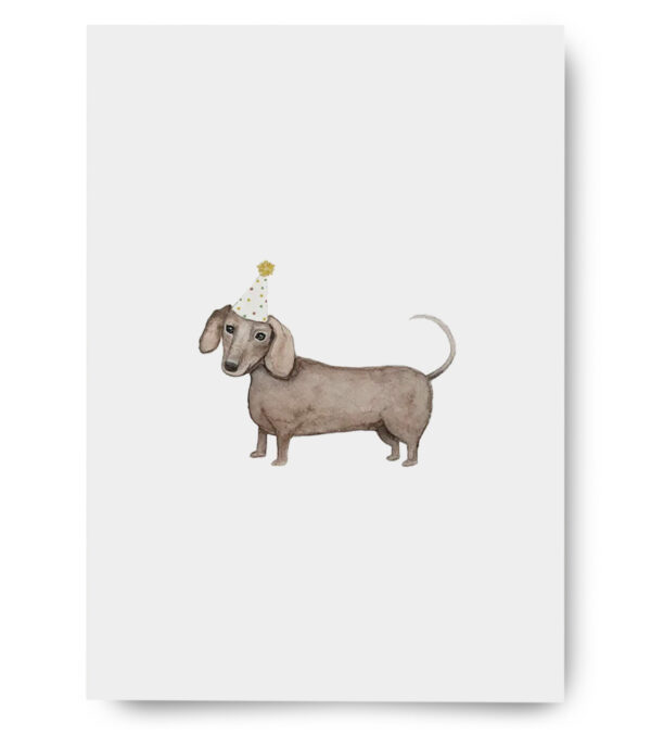 Watercolor card A6, Dachshund