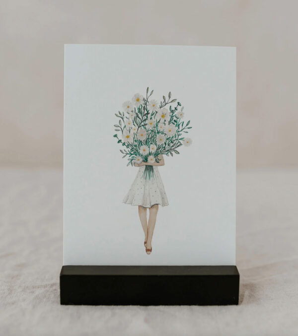 Watercolor card A6, Flower Girl - Image 2