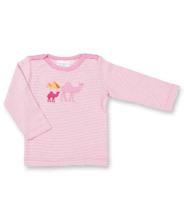 Baby long sleeve shirt with camels rose