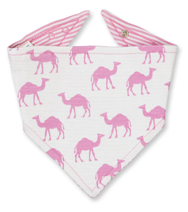 Baby reversible Scarf & Bib Camels rose