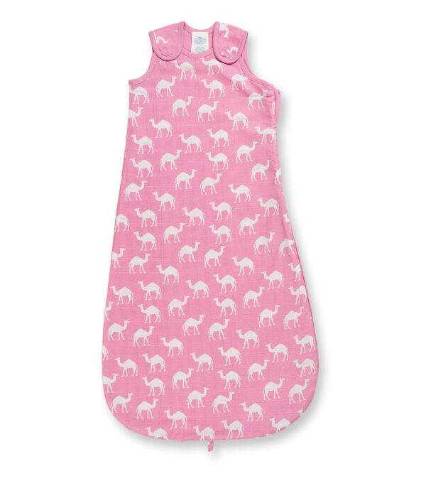 Bio Schlafsack aus Musselin, Kamele rosa