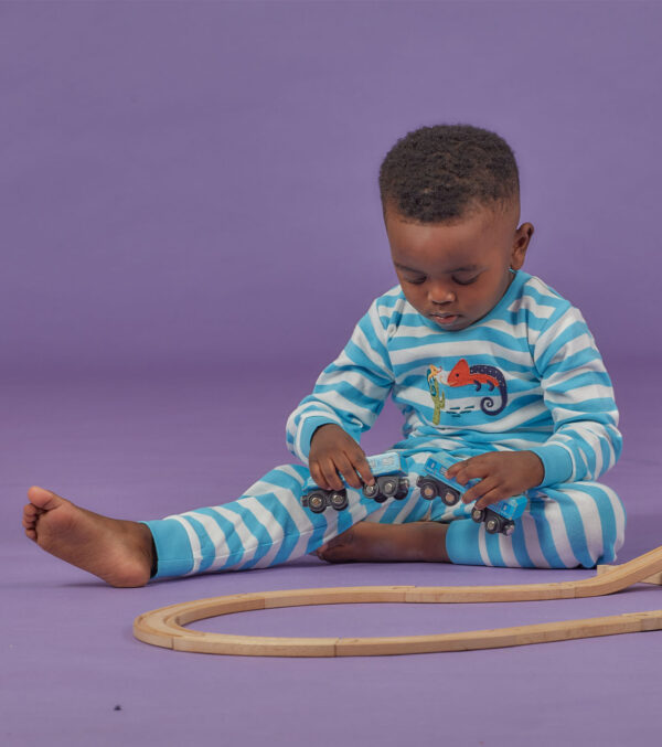 Children's Pajamas Stripes with Chameleons - Image 5