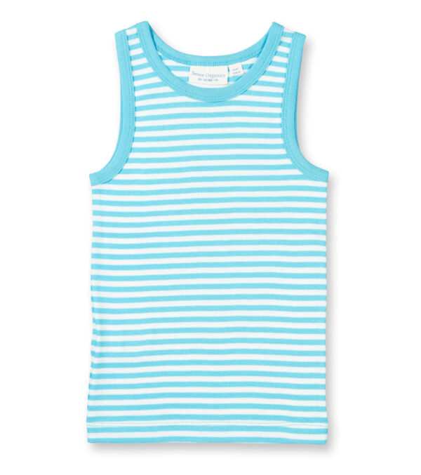 Boys vest sage blue stripes