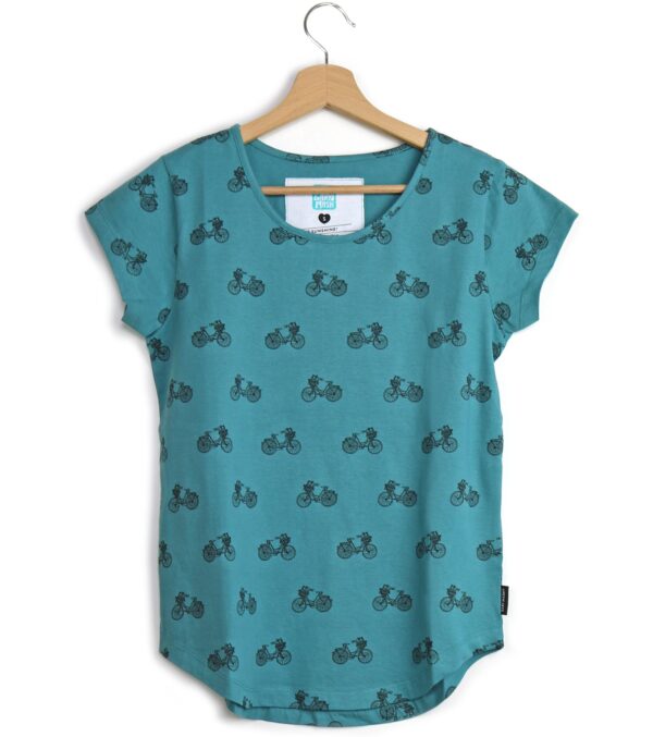 Shirt Asheville Bicycles aqua blue